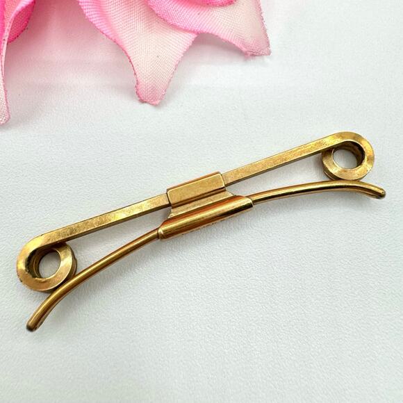 Vintage Swank Gold Filled Collar Clip Stay 1/20 12K G. F. Retro Dapper Signed - Picture 1 of 9